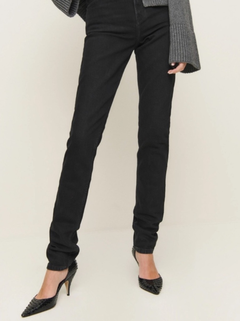 Reformation Etta Stretch High Rise Stacked Slim Jeans